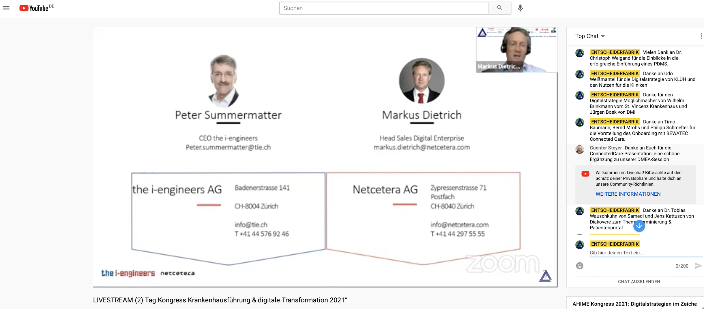 2021, KongressV. TIE - netcetera